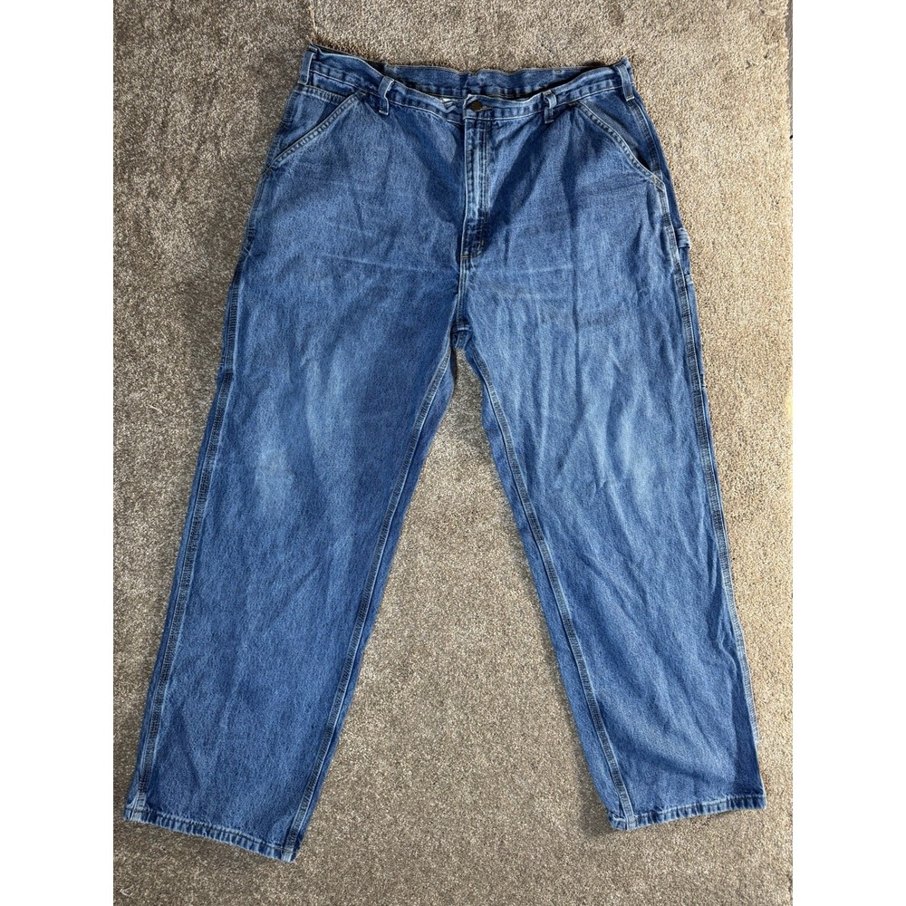 Carhartt Jeans Mens 40x32 Blue‎ Original Dungaree Carpenter Workwear B13 DPS